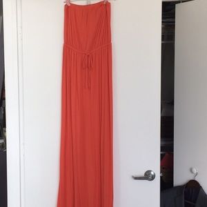 Old Navy Maxi tie waist dress - coral - size small
